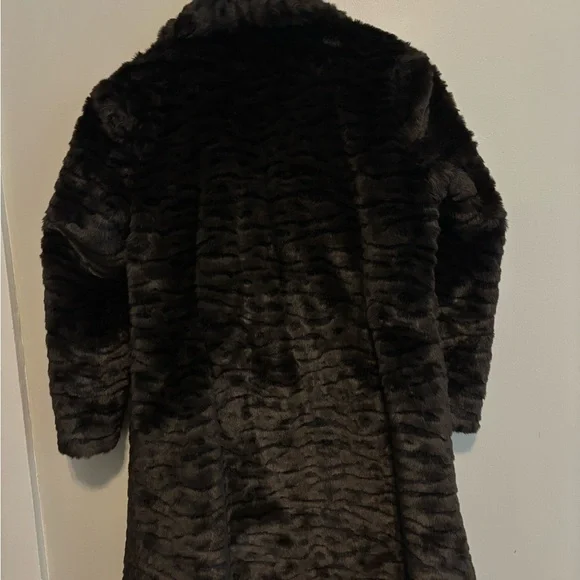 Vintage Grunge Winter Dark Brown Faux Fur Streetwear Midi Whimsygoth -Size Large - Picture 8 of 14